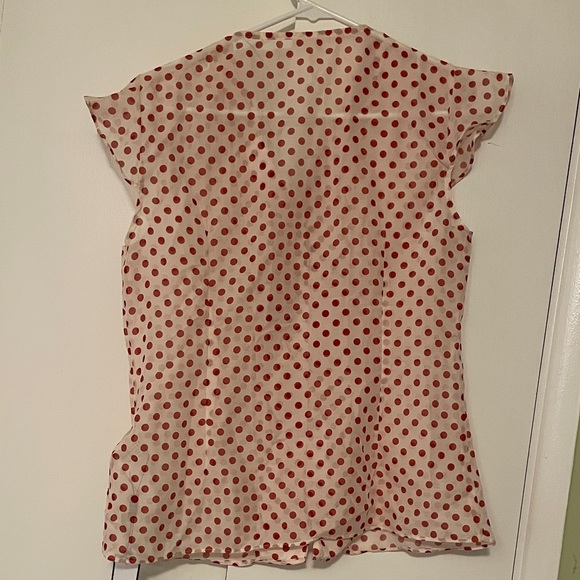 Retro Stage Red Polka Dot Cap Sleeve Blouse women’s large - NWT - Picture 5 of 5